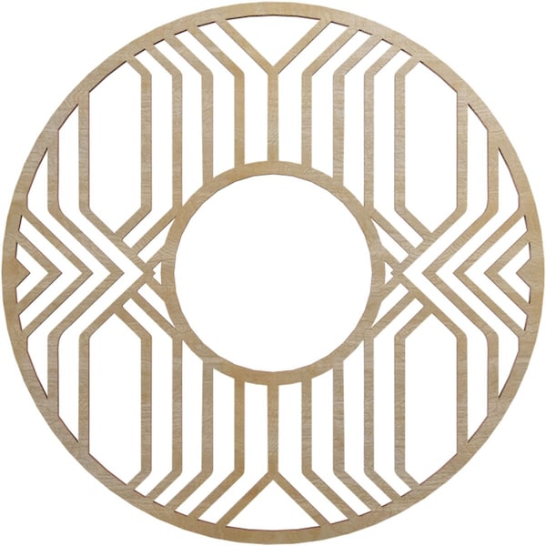 Ekena Millwork Empire Wood Fretwork Pierced Ceiling Medallion, Birch, 16"OD x 5 7/8"ID x 1/4"T CMWP16X16X0250EPBI - main
